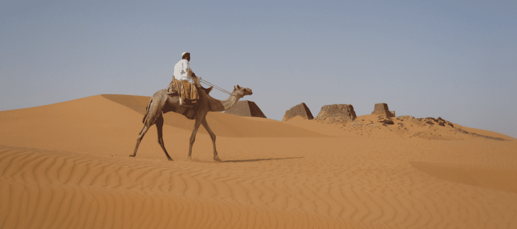 Camel Rider at Meroe, Sudan Tour