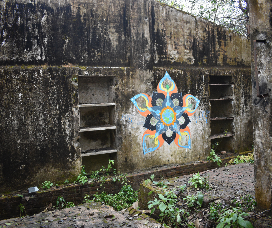 Colourful Graffiti among the ruins
