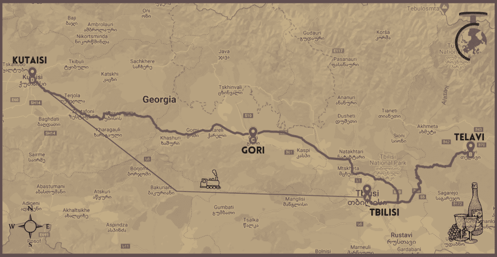 Georgian Wine Tour - Trip Map