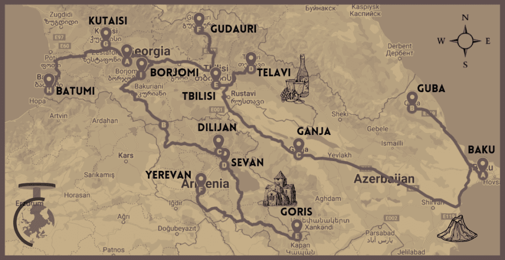 Trip map - Caucasus Tour 